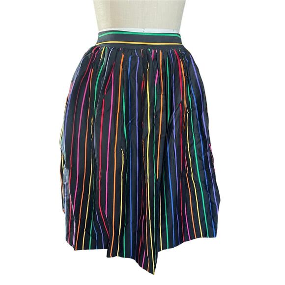 NWT Collectif Jasmine Bright Rainbow Stripe Full Swing Skirt Size XXS - Picture 1 of 3